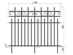 アイアンフェンス　H90W120