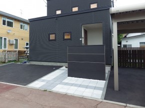 レンガ 石英 コンクリート平板 旭川 エクステリア 外構 グリーン造園
