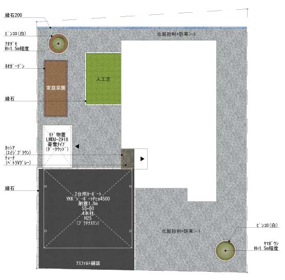 外構工事の平面図